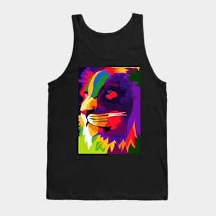 Colorful Lion In Pop Art Design Tank Top